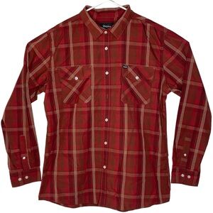 Brixton Button-Up Shirt Mens Size XL Long Sleeve Plaid Red